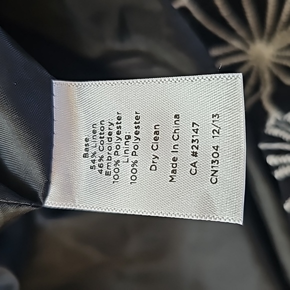 Talbots Linen Blend Sleeveless Embroidered Dress Size 10 - Picture 7 of 7